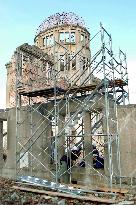 Hiroshima inspects crumbling state of peace monument